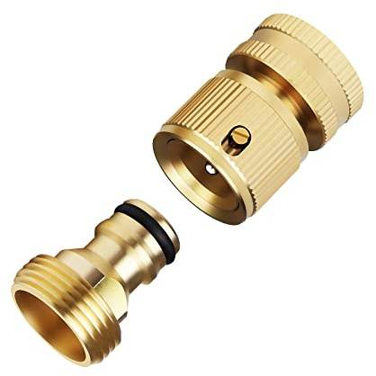 Mdlufee Garden Hose Quick Connector,3/4 inch Male Thread Tap Connector, Female Thread Brass Faucet Adapter
