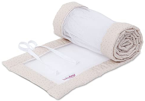babybay Nestchen Mesh Royal passend für Modell Maxi, Boxspring, Comfort und Comfort Plus, beige Glitzerpunkte gold