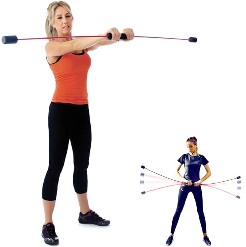 Physioworx Vibration Flexibar - Zumba Toning Sticks | Fitness Body Bars to Strengthen Arms, Back and Shoulders | Improve Posture with Good Fibrations Bars