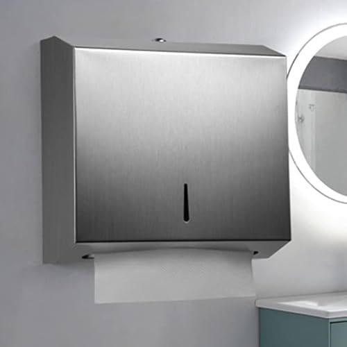 REBMANN Distributeur de serviettes en papier professionnel auto-adhésif 3 m 250-400 feuilles en acier inoxydable