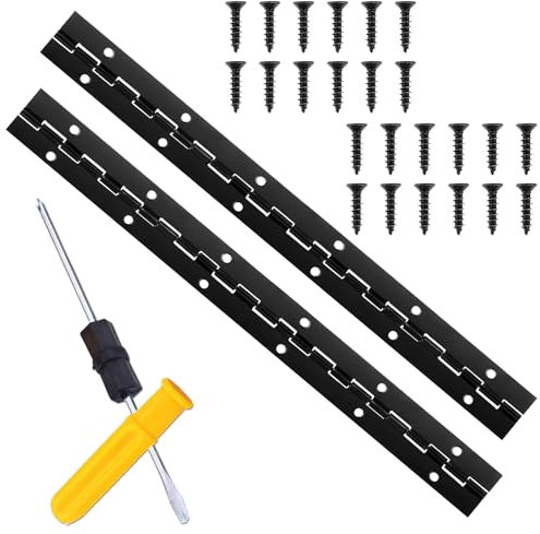 Klavierscharnier, Scharniere Aus Edelstahl 304 30 x 30 x 1 Mm Für Möbel Und Türen Mit 2 Scharnieren Und 24 Schrauben，Doppelseitigem Schraubendreher für Bootsschränke Aufbewahrungs Box