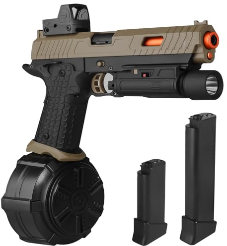 Electric Gel Blaster Toys New X5, Easter Full Auto Splat-Blaster Includes Drum and Goggles for Outdoor Team Game, JM-X2 Upgrade Version for Ages 14+,sandy