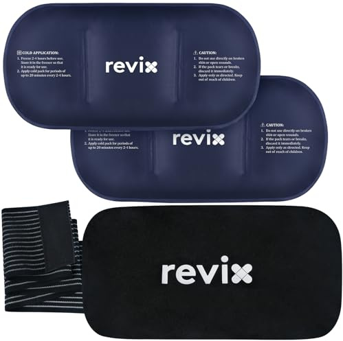REVIX Bolsas de hielo para lesiones reutilizables, bolsas de gel frío grandes de 35,5 x 17,7 cm para espalda, hombros, caderas y rodillas, compresas frías de larga duración, juego de 2 piezas
