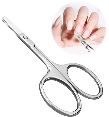 Jetstream Ciseaux Ongles, Ciseaux ongles Bout Rond, Conception à Bords Ronds, Extrêmement Tranchant, Petits ciseaux Adaptés Aux Ongles des Doigts et des Orteils, Argenté