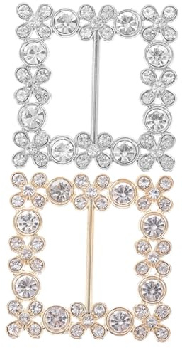 VALICLUD Fermagli Per Sciarpa Da Donna Strass Set 2 Pezzi Eleganti Per Magliette e Sciarpe, Accessori Decorativi Per Matrimoni e Feste, Fibbie a Chiusura Cristalli Raffinati