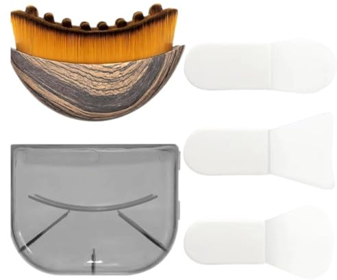 Cepillo facial de contorno linfático, cepillo facial de cepillado en seco, masajeador de drenaje para esculpir rostro, mentón y mandíbula, diseño ergonómico que se adapta a la piel (4pcs)