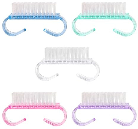 Cepillo Uñas, Cepillos Para Limpiar Uñas Con Mangos, Cepillo de Mano para Lavar Las Uñas, 48 Mechones, Cerdas de Nailon para Una Limpieza Fina y Texturización, 5 Piezas