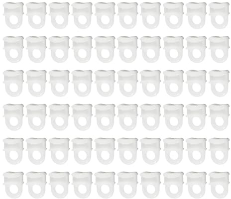 60 Pcs Curtain Track Gliders Hooks, White Curtain Glider, Runners Eyes Hooks, Rod Slides Rollers, for Window, Door, Shower, Campervan, White
