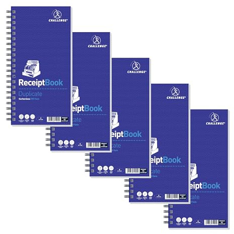 Challenge Duplicate Receipt Book, Carbonless, 200 Pages, 1 pack (280 x 141 mm)