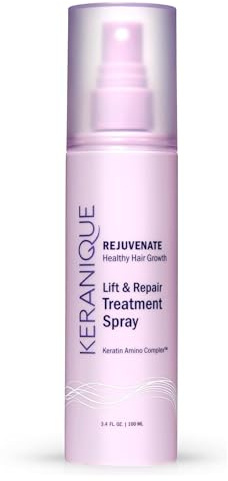 Keranique Lift & Repair Treatment Spray with Keratin Amino Complex™, Keratin Hair Treatment for Instant Volume & Body, Split End Repair, Heat Protectant, Sulfate, Dye & Paraben Free, 2X3.4 Fl Oz