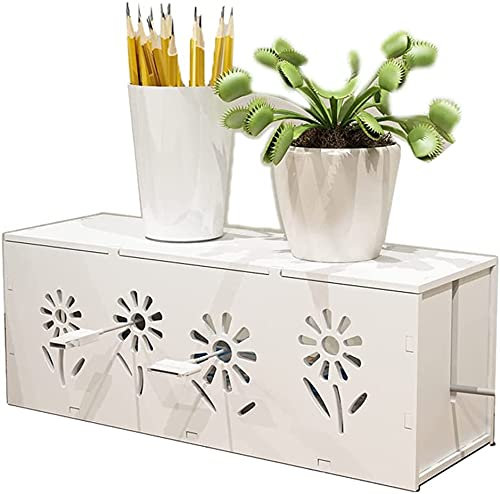 Verve Jelly Cable Tidy Box Large for Storage Cable Organizer Box Wire Tidy Storage Container Extension Lead Cord Organizer Case Hide and Conceal Power Strips Electrical Cords TVs Computers Desks