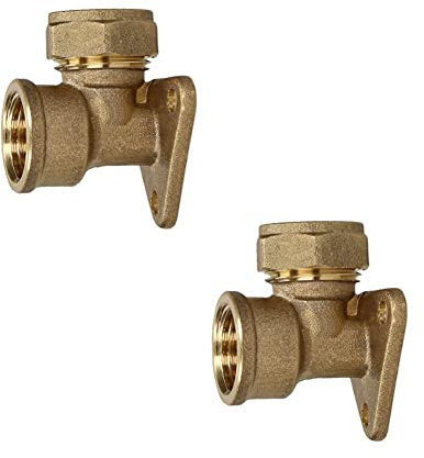 Wärmer System Wallplate Elbow Compression Fitting 15mm x 1/2 Inch, Chrome Plated Brass