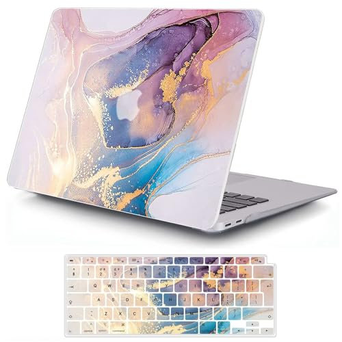 MOKASE Hülle Kompatibel mit MacBook Air 13,6 Zoll 2022 2024 2025 Freigabe M4 A3240 M3 A3113 M2 A2681 mit Flüssig-Retina-Display, Gummierter Kunststoff Hartschale & Tastatur-Abdeckung, White Gold