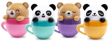 MARTINELIA - Baume à lèvres Kawaii Tasse Pour Enfant - Baume Hydratant à Lèvres Pour Fille - Modèle Aléatoire Coco, Fraise, Raisin et Guimauve – 1 unité
