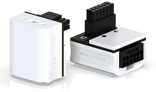 EZDIY-FAB 12VHPWR - Adaptador de corriente de conector de ángulo de 12 + 4 pines para tarjeta gráfica RTX40 ', soporta salida de 600 W, compatible con RTX4090, 4080, 4070ti -90 grados RVS, blanco, 1