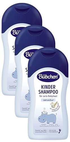 Bübchen Kinder Shampoo, 400 ml – milde Haarwäsche für Babys und Kinder ohne Tränen, Babyshampoo für leicht kämmbares Haar, ohne Silikone (Packung mit 3)