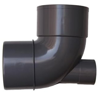 Codo pvc con 1 toma trasera de 50-50 (90-87º)