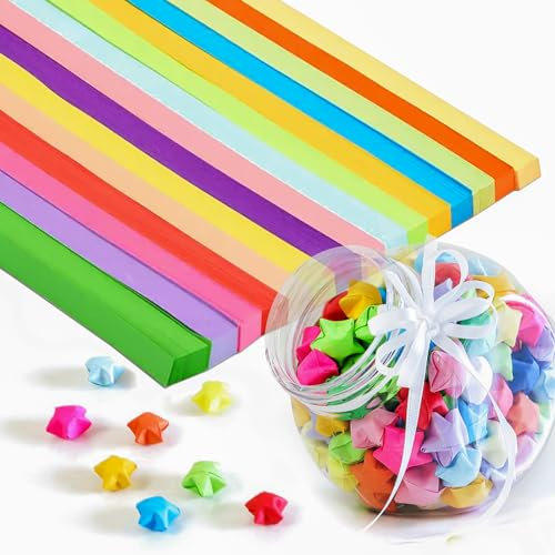 Paper Star Strips, 1350 Stücke Origami Papier Buntes Glitzerpapier Selber Machen Glückssternpapier Kinder und Studenten DIY Handwerk (27 Farben)