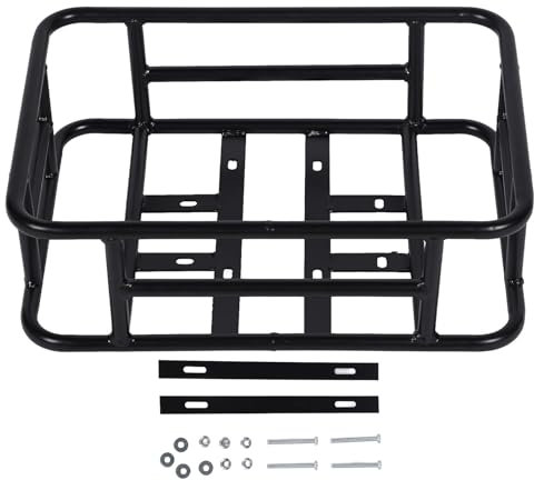 Rear Bike Basket, Iron Waterproof Back Storage Basket for Adult, Large Capacity Rustproof Rear Rack Basket for Adult Bikes, Ebikes, Cargo, Scooter, Bike Accessories