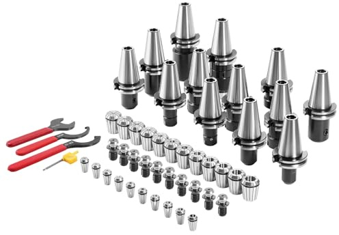 VEVOR Portabrocas CAT40 ER16/32, 35PCS, SLN FMB ER16/32 APU, Portaherramientas de Portabrocas de Acero con Resorte con 10 Pernos de Tracción 3 Llaves para Prensas de Taladro, Máquina Escariadora