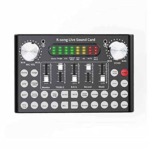 Mezclador profesional DJ Live Equipment Sound Card Micrófono Set perfecto para videoconferencias, juegos