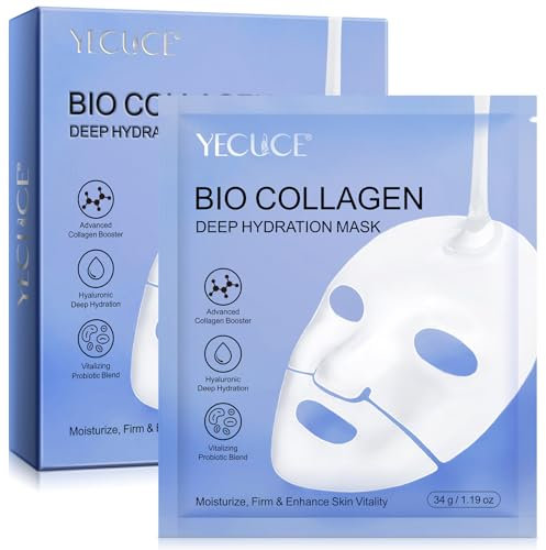 Bio Collagen Face Mask, Collagen Face Masks, Collagen Overnight Face Mask, Masks For Deep Repairing And Moisturizing Anti Wrinkles (6Pcs)