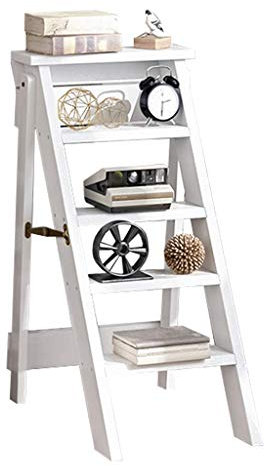 Escalier pliable en bois massif 5 échelles d'intérieur pour ménage gain de place et multifonction