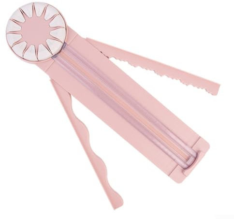 Cortador de papel giratorio para manualidades, cuenta con múltiples cuchillas para estilos de corte a medida (rosa)