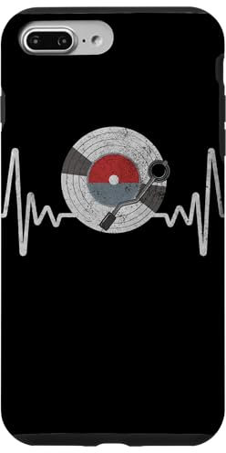 Disque vinyle Heartbeat Vintage Old School DJ amateur de tourne-disque Coque pour iPhone 7 Plus/8 Plus