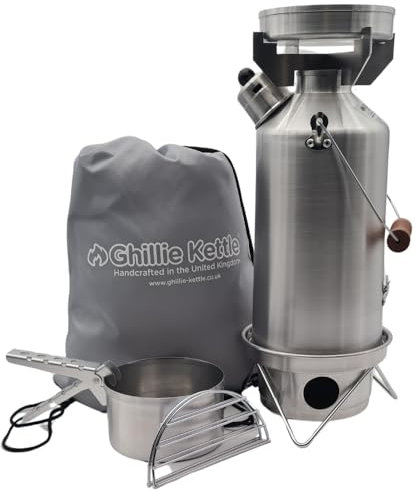 Ghillie Kettle Adventurer 1.5 Litre Camp Kettle/Stove with Cook Kit- Aluminium