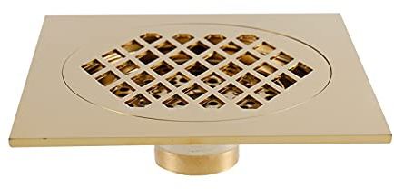 Rejilla Desague Ducha Desagüe de suelo cuadrado de 15x15cm, latón antiguo/cepillado/dorado/oro rosa/negro/bronce/bronce rojo, desagüe de residuos de suelo for cuarto de baño y ducha Desague Ducha(Tita
