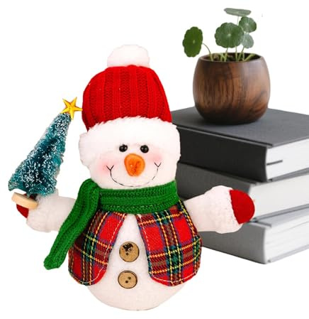 Fyrdyn Figuras De Muñeco De Nieve,Muñeca Ornamental con Luz para Centro De Mesa - Decoración Navideña del Hogar - para Invierno, Hogar, Fiesta, Vacaciones, Escritorio, Repisa, Interior, Mesa De