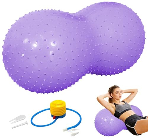 Peanut Ball, 90x45CM Anti-Burst Sensory Exercise Ball with Pump, Thickened Peanut Shape Gym Ball, Autism Sensory Toy Equipment for Kids, Adults, Yoga Pilates Pregnancy Core Training & Physical Therapy