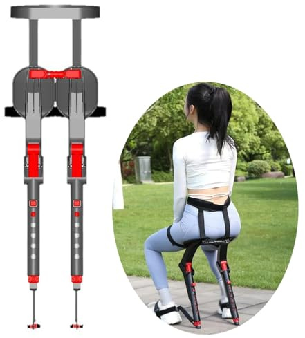 Chaise portable réglable – Siège ergonomique invisible avec 5 hauteurs de vitesse, exosquelette léger pour une assise confortable – Supporte jusqu'à 150 kg