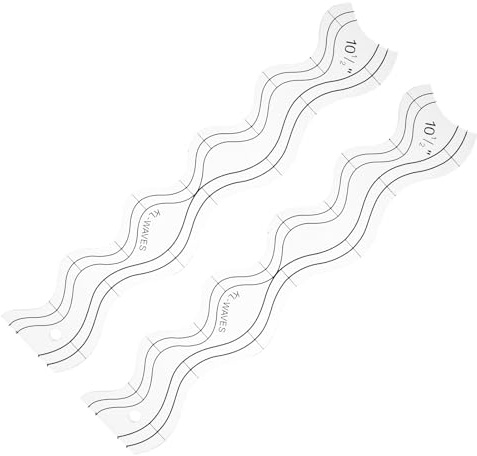 Alipis Lot de 2 Règles de Quilting Courbes en Acrylique Transparent pour Patchwork, Gabarits de Couture Ondulés Précis, Outils de Matelassage pour Machine à Coudre Domestique,