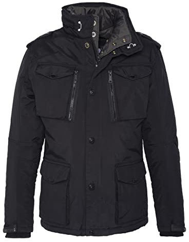 Schott NYC Men's Field Coat, Black, Large