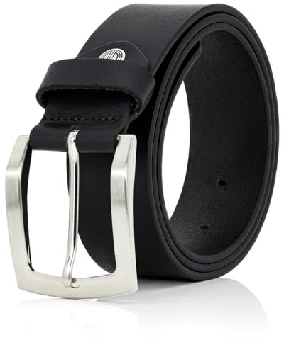 LINDENMANN Leder-Gürtel Herren 40 mm breit, Gürtel Herren Vollrindleder schwarz, Farbe/Color:schwarz, Size:105