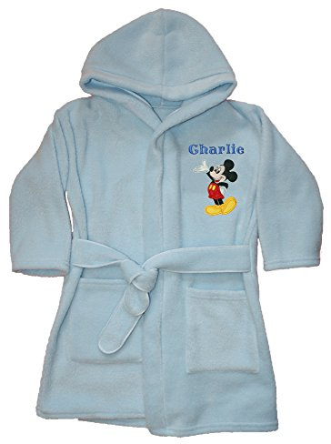 Boys Mickey Mouse Personalised Super Soft Dressing Gown, 1-2 Years
