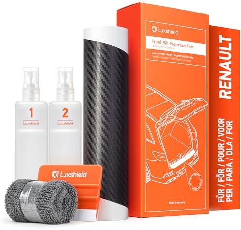 Luxshield Pellicola Protettiva per Bordo di Carico per Renault Talisman Sporter KP I 2016-2022 - Protezione Paraurti, antigraffio, per vernice - Carbonio Nero