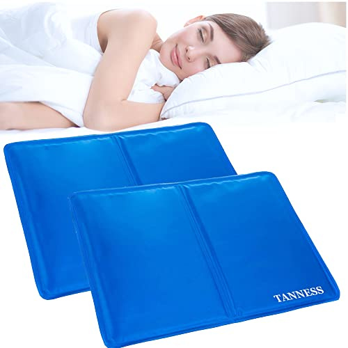 TANNESS 2-Pack Cooling Pillow – Gel Cooling Mat and Cool Pillow Cushion for Night Sweats, Heat Reduction & Comfortable Sleep – Easy-to-Use, Reusable, and Portable Cool Mat