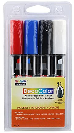 Decocolor Chisel Point Acrylic Basic Colors Paint Marker Set