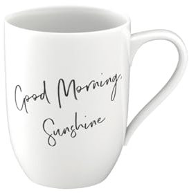 Villeroy & Boch - Statement, Becher mit Henkel, Good Morning Sunshine, 280ml, Premium Porzellan, weiß
