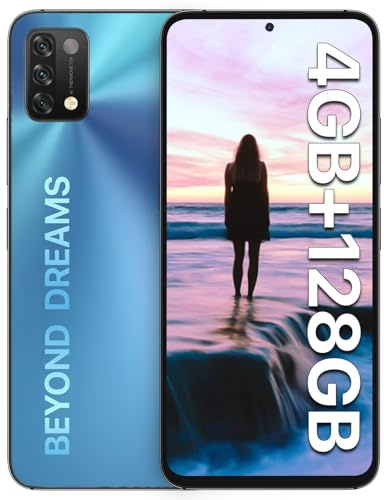 UMIDIGI Smartphone Ohne Vertrag Günstig,128GB ROM Handy Ohne Vertrag,4G RAM Android Handys,6.53 Zoll HD+,16MP+8MP Kamera,5150mAh Akku, Handy günstig,4G Dual SIM/OTG, 3 Kartensteckplatz,Blau