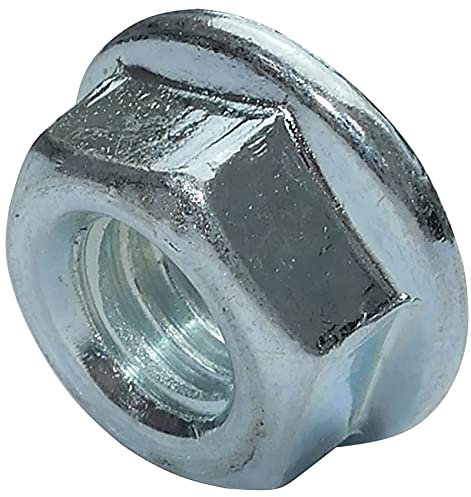 AERZETIX - C49643 - Lot de 100 écrous hexagonaux à collerette/embase crantée M6 Ø extérieur 13mm - en acier au carbone dureté 8 - écrou de sécurité autofreiné