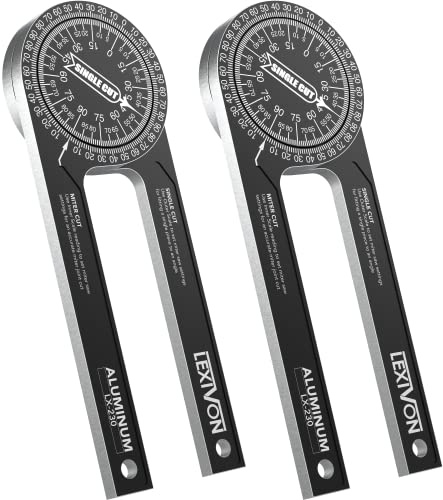 LEXIVON [2-pack] Aluminum Miter Saw Protractor | 7-Inch Rust Proof Angle Finder Featuring Precision Laser Engraved Scales (LX-230X2)