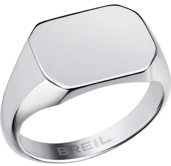 Breil, Anello Collezione Private Code, Anello Chevalier in Acciaio Lucido con Elemento Personalizzabile in Acciaio, Design Elegante e Discreto