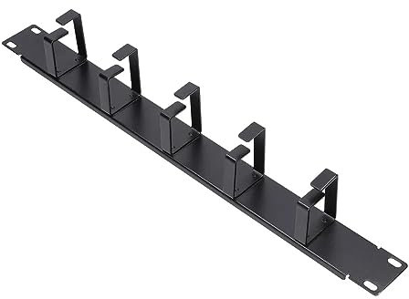EXTRALINK Gestion des câbles - Noir - Gestion des câbles pour Rack de 19 - en Acier de qualité supérieure - Accessoire d'armoire réseau Parfait - 5 Supports métalliques - Capacité du Rack : 1U