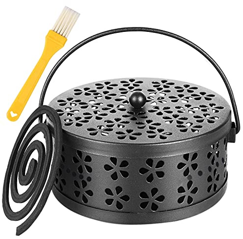 Myggspiral hållare, metallisk mygg spolhållare, järn ihålig mygglåda, rörlig myggspolhållare, myggspiral, retro myggspiralkruka myggspolehållare