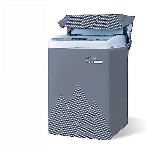 Odot Washing Machine Cover Top Load Waterproof Dustproof Washer Machine Dryer Protector Sunscreen Washer Dryer Cover for Most Top Load Washer/Dryer (M,gray mountain)