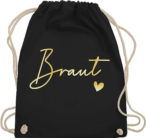 Turnbeutel Rucksack - JGA Junggesellenabschied Frauen - Braut Bride - Unisize - Schwarz - outfit brauttaschen bachelorette party baumwolle jungesellinnenabschied beutel jungesselnabschied tasche